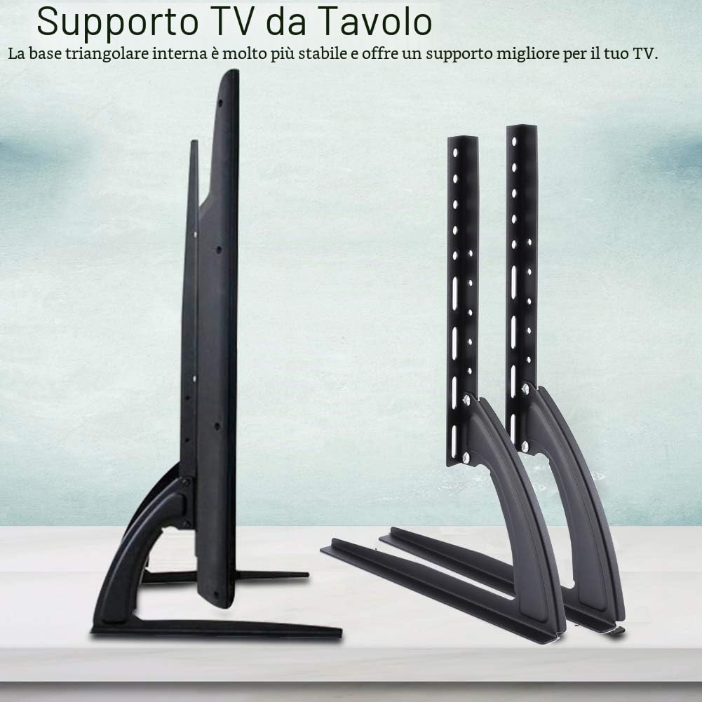 Dioche Supporto da Tavolo per TV LCD LED, Universale per Monitor da 14”-42” e 32”-70”, Nero