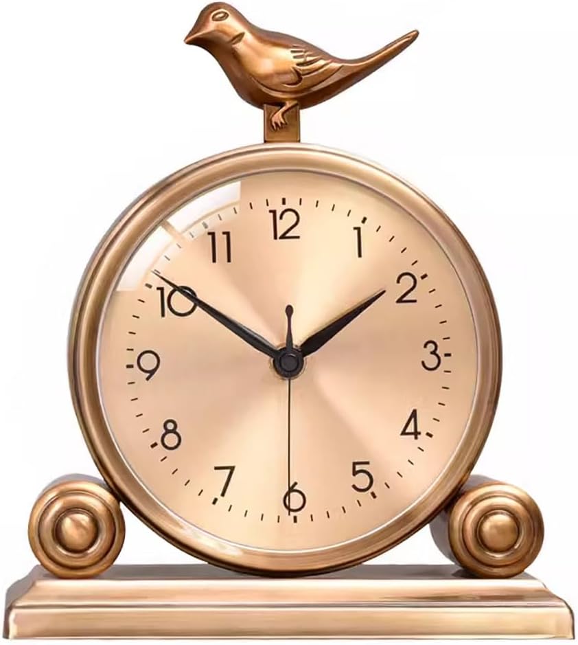 Desk Clocks for Table Decor,Mantel Clock,Bedroom Clock,Living Room Clock,Office Clock,Mantel Clock,Desk Clock,Shelf Clock,Small Clock,Gold