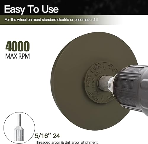 Miniatura 4 de Tucana Rueda de goma verde, herramienta de eliminación de calcomanías y adhesivo, quita rayas, calcomanías y gráficos en automóviles, casas