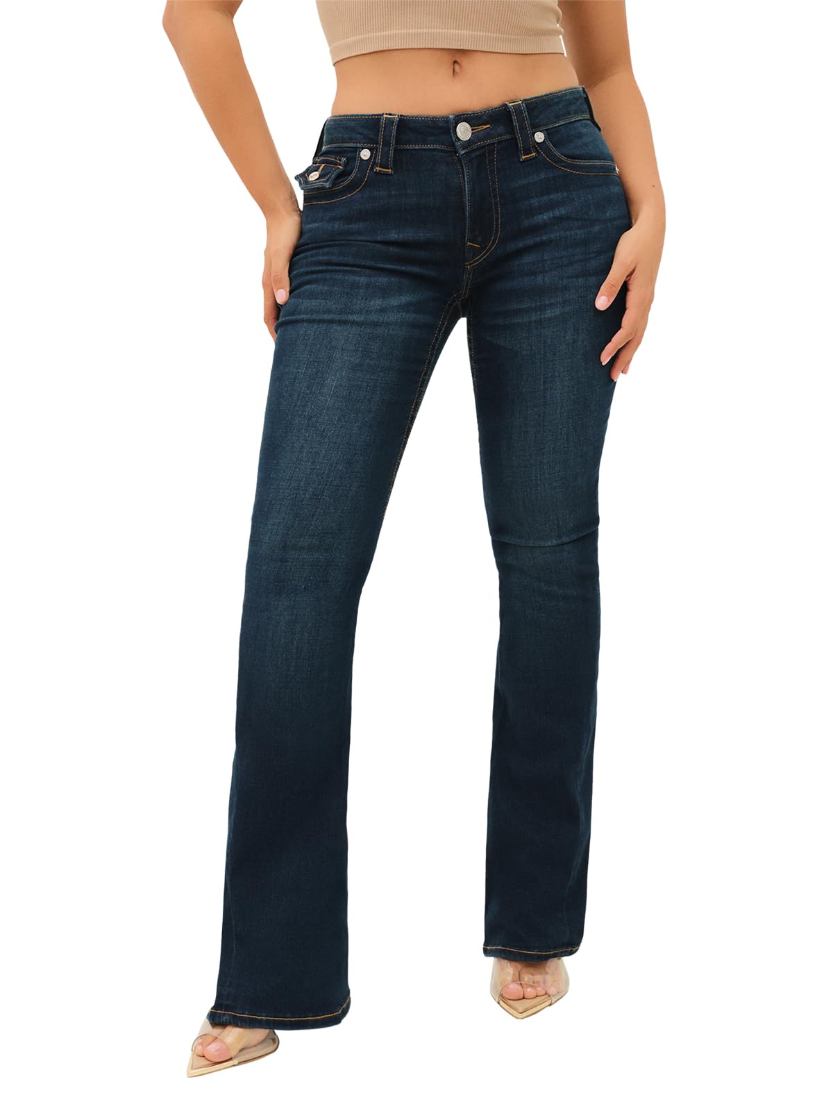 True Religion Joey Mid Rise Flare Flap - Dżins Kobiety