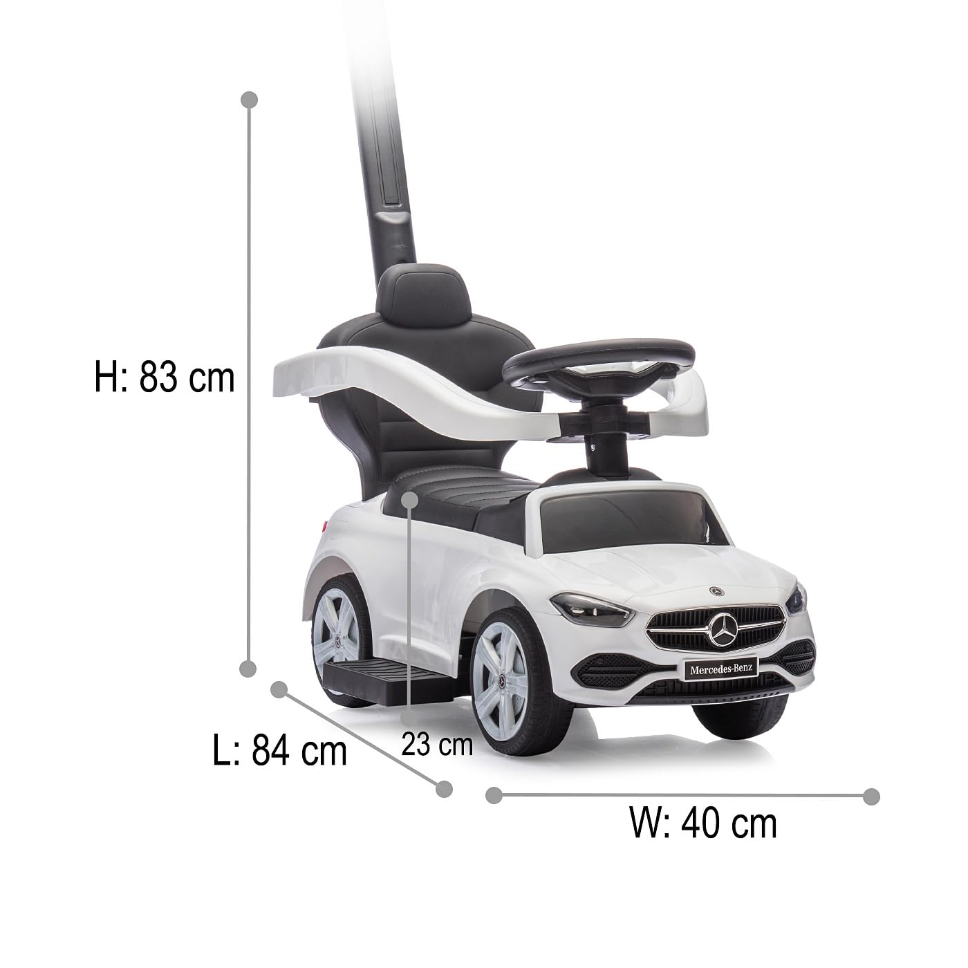 JAMARA Mercedes-Benz Classe C 464025 Toboggan 3 en 1 pour Enfants avec Barre de poussée, véhicule pour Enfants intérieur et extérieur, Jouet de Voiture, Cadeau pour Enfants, Protection