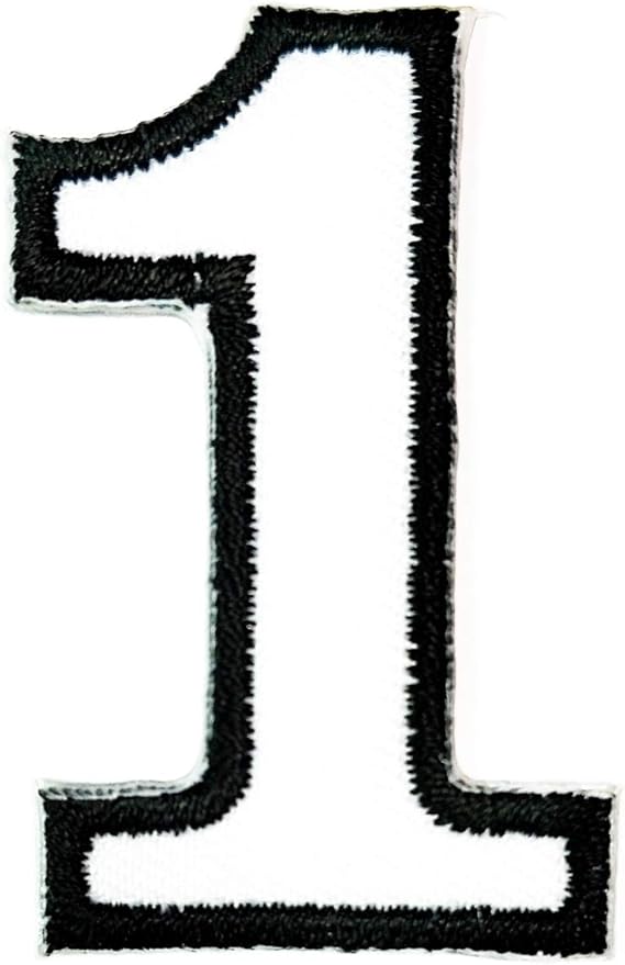 amazon com white number one no 1 number 1 arabic number patch fashion alphabet letter number 0 to 9 embroidery embroidered iron on patch for adorning your clothes jeans hats bags jackets shirts or