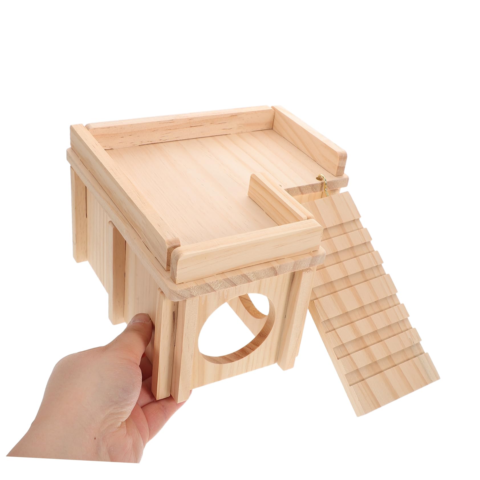 FUTUREORYY Large Bearded Dragon Hideout with Climbing Ramp and Basking Platform Natural Wooden Reptile Habitat Shelter for Terrariums and Lizard Enclosure Accessories - Image 4