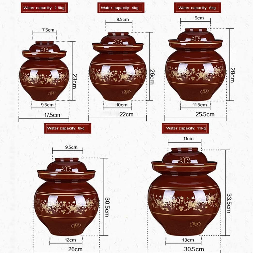 Barattolo per sottaceti Barattolo per sottaceti Tradizionale Barattolo per sottaceti Barattolo in Ceramica con Coperchio Pesce Rosso Grande Kit Tradizionale Pen