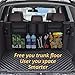 Car Trunk Organizer, Trunk Organizer for SUV, 8 Pocket Backseat Trunk Organizer, Waterproof, Dust-proof, Durable Foldable Cargo Net Storage for More Trunk Space with Adjustable Straps, Black
