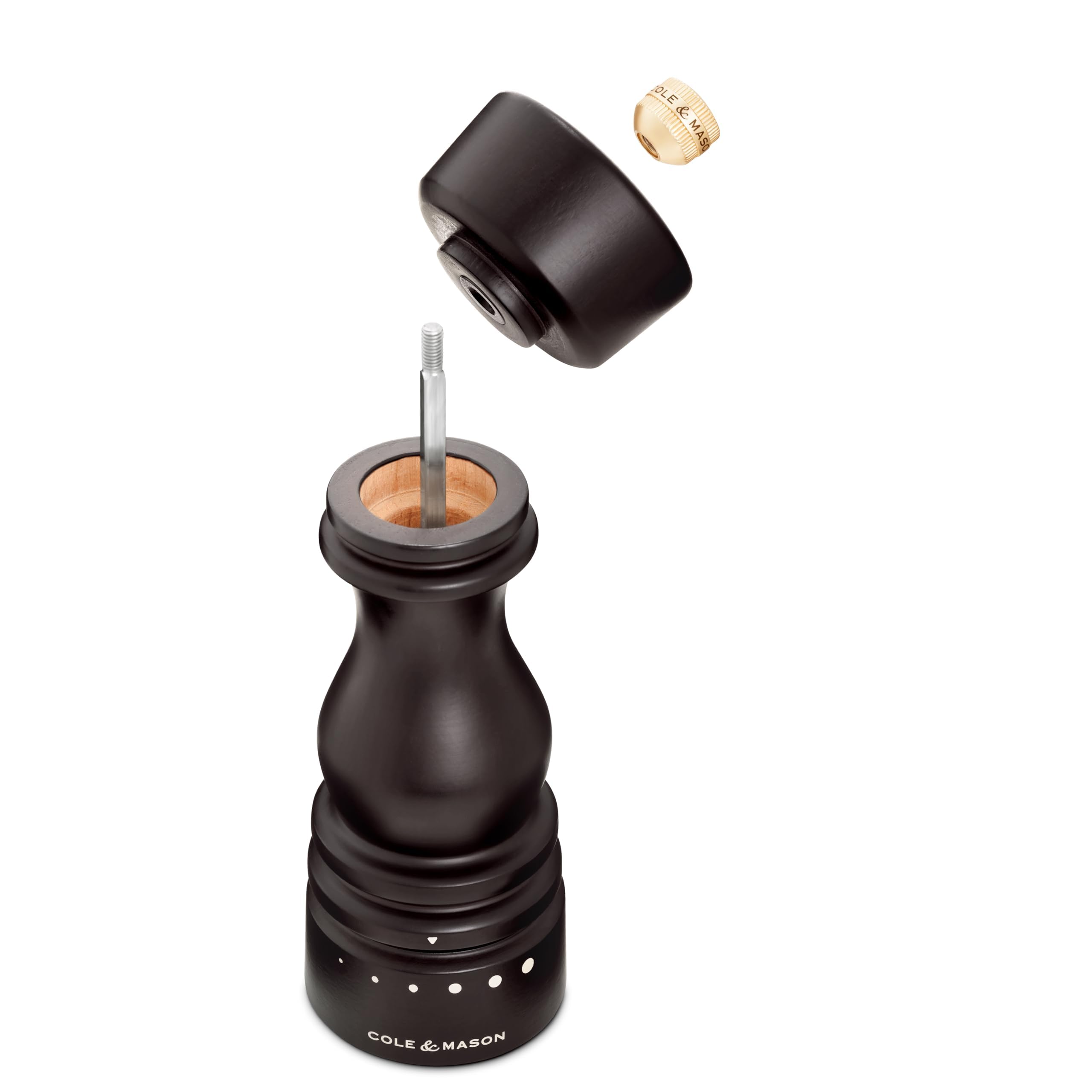 Cole & Mason London Salz und Pfeffermühlen Geschenkset Holz 18 cm, Keramikmahlwerk, Einstellbarem Mahlgrad, Precision+ Carbon-Mechanismus, Manuelle Gewürzmühle, Schokolade Buchenholz