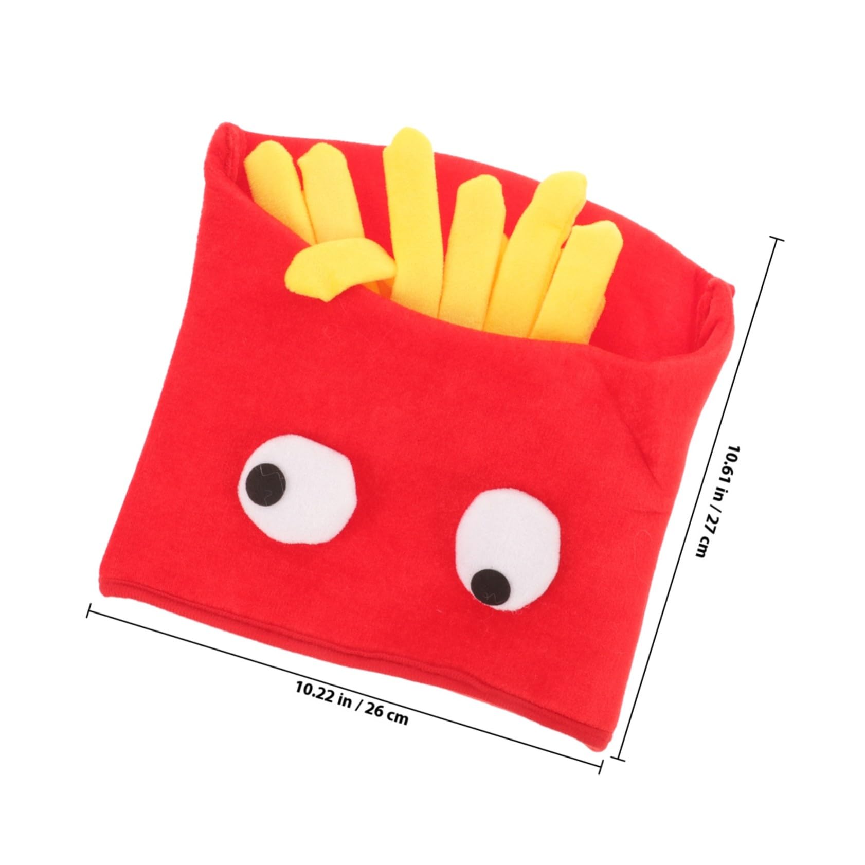 DOITOOL Sombrero especial de Halloween con forma de papas fritas, accesorio de disfraz de fiesta, divertido gorro novedoso para adultos y cómodo gorro de fiesta loco para bailes de máscaras