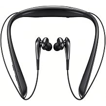 Black Bluetooth 6.0 Neckband Headphones, IPX7 Waterproof, UHQ Hi-Fi Stereo, Dual Mic Noise Cancelling, Secure Sports Fit, Foldable for Running Gym Workout Travel