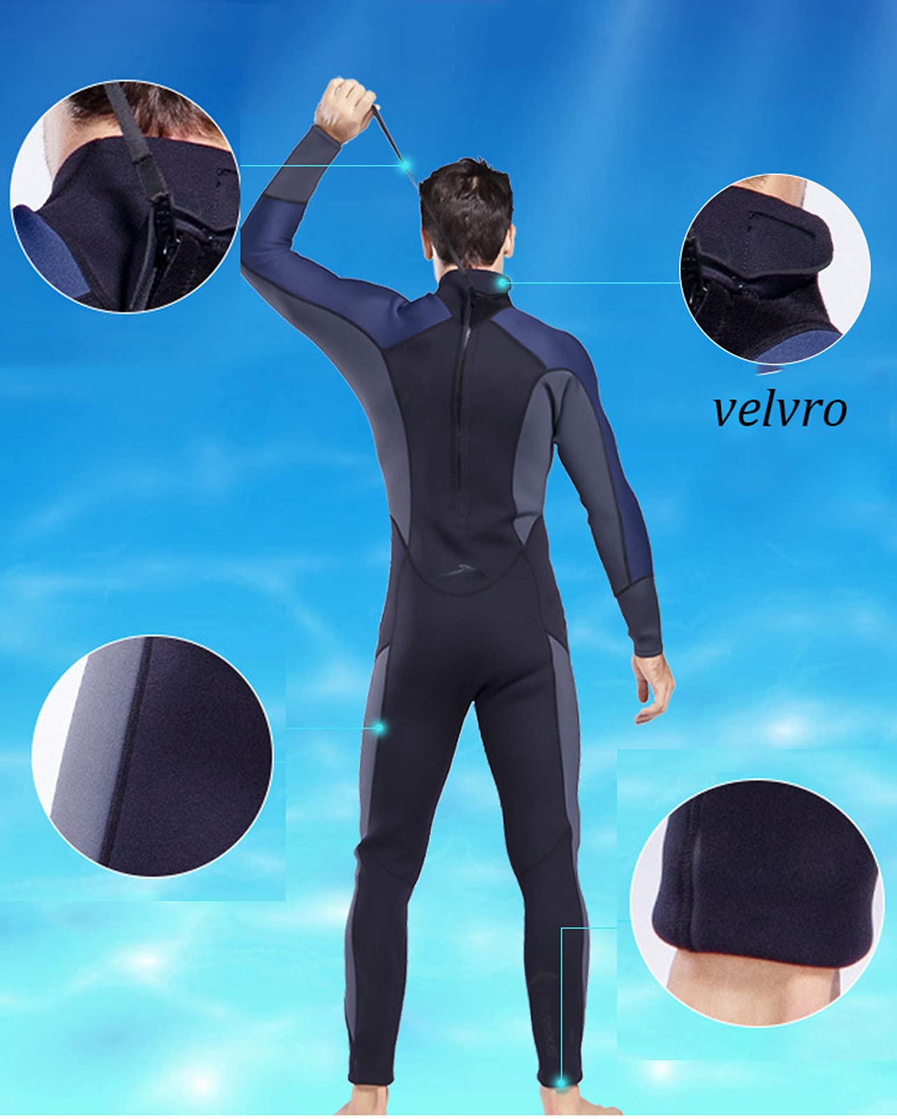 Amazon.co.jp: メンズウェットスーツ3mmネオプレンフルボディ