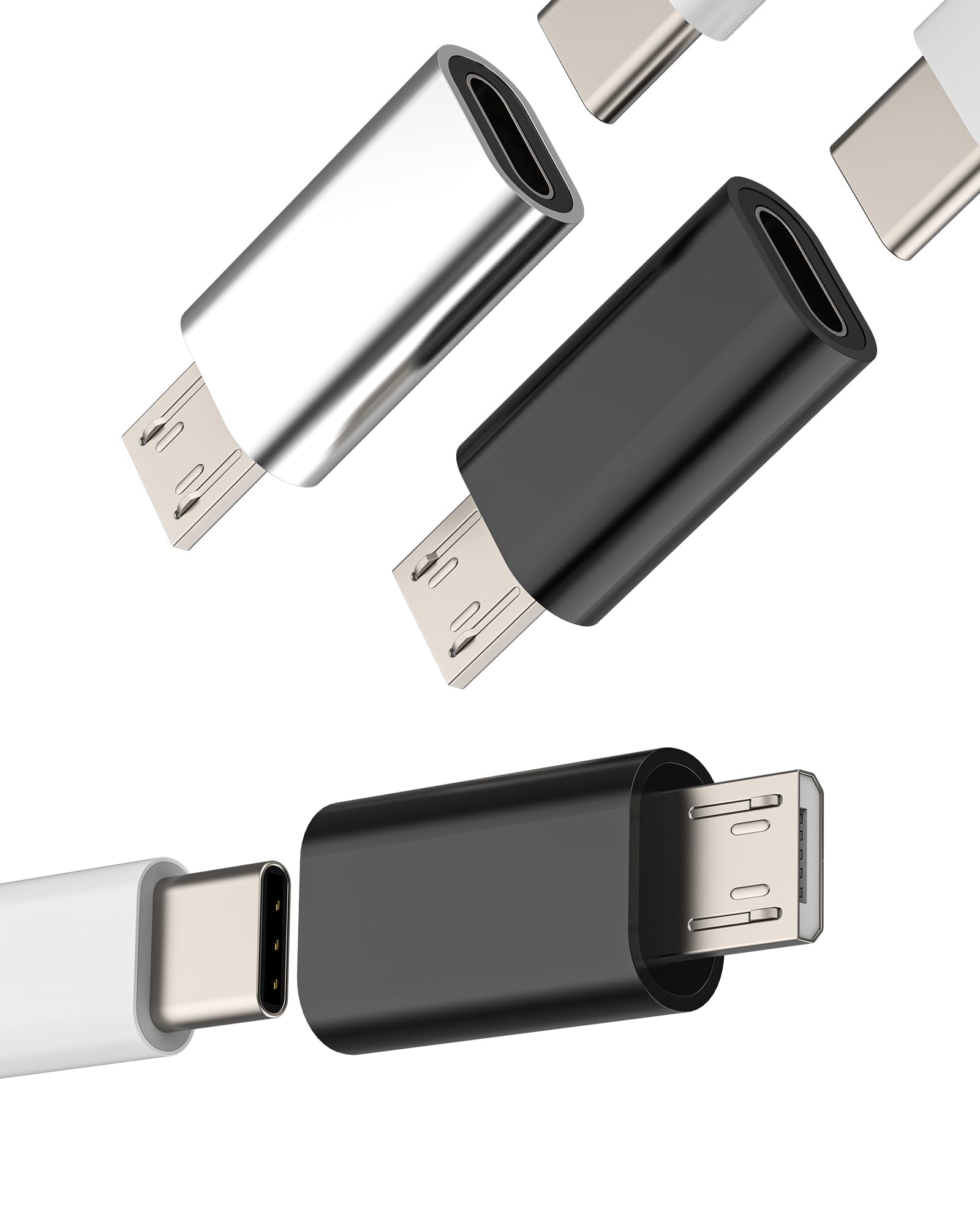 Adattatore ricarica USB C femmina a Micro USB maschio(3 pack)tipo c dati cavo connettore USB-C a microusb Android cellulare type c jack adattatori compatibile per Samsung S7 S6 S7Active note4 note5 A7