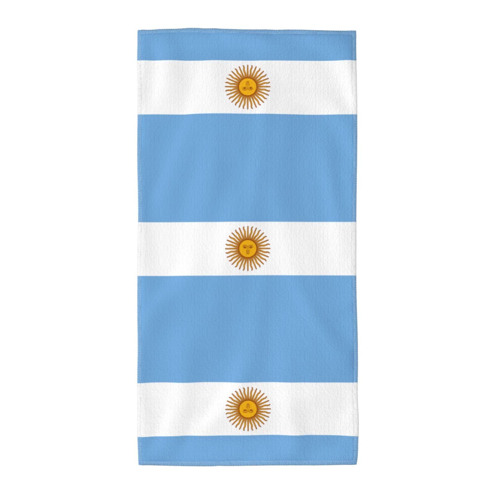 DIEzig Argentine Flag Fashion Printed Long Bath Towel For Pool Side Seaside Holiday