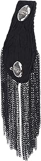GLJYG - Spilla con frange per spalline e spalline, per uomo e donna, colore: nero