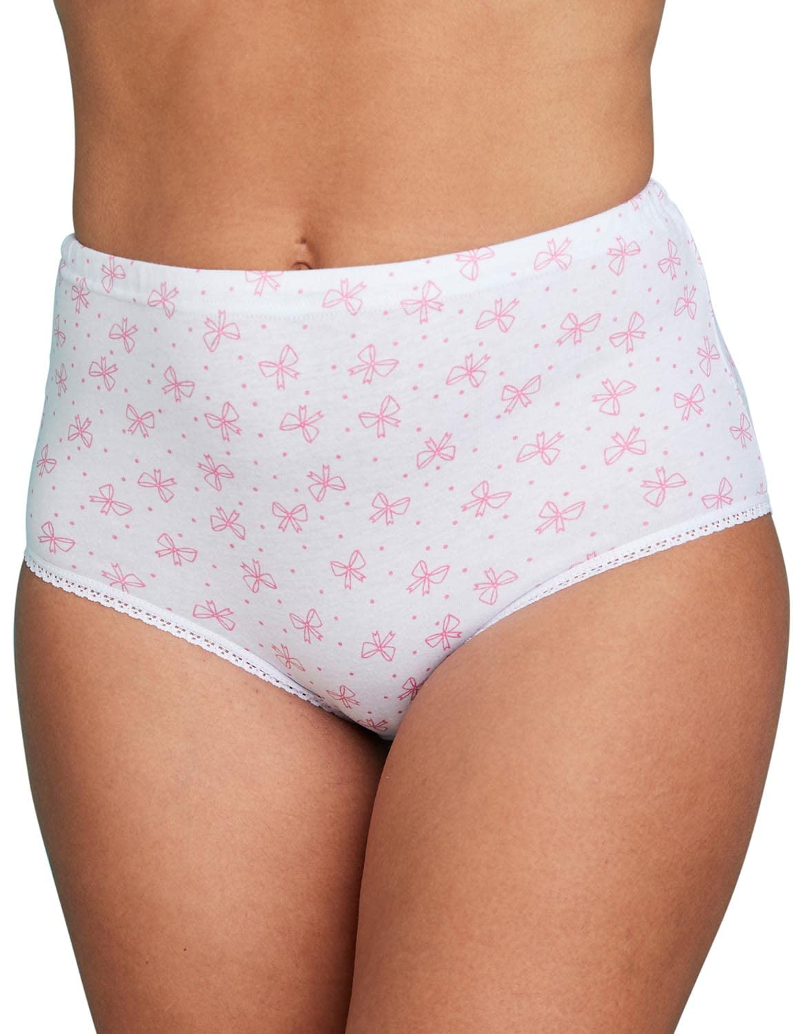 Chums Ladies Pack Of 6 Print Cotton Briefs White 24-26