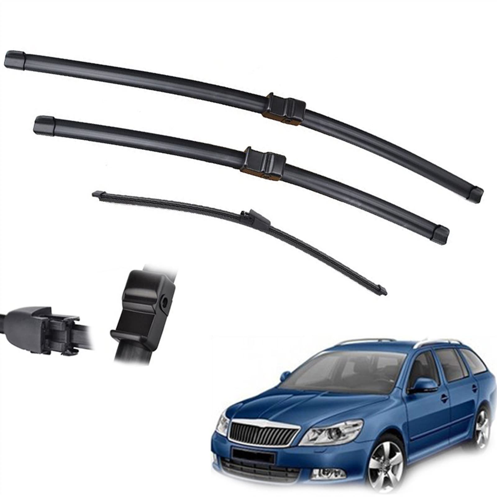 Finestrini di Automobile Anteriore Posteriore Tergicristallo Spazzole Set per S&Koda per Octavia 2004-2011 Immobiliare Hatchback Parabrezza Parabrezza 24 "19" 16"