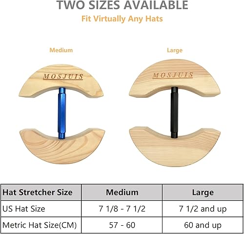 Miniatura 5 de Ensanchador de sombreros para sombreros ajustados de madera maciza para sombreros de vaquero, sombreros, gorras de béisbol para hombres y mujeres