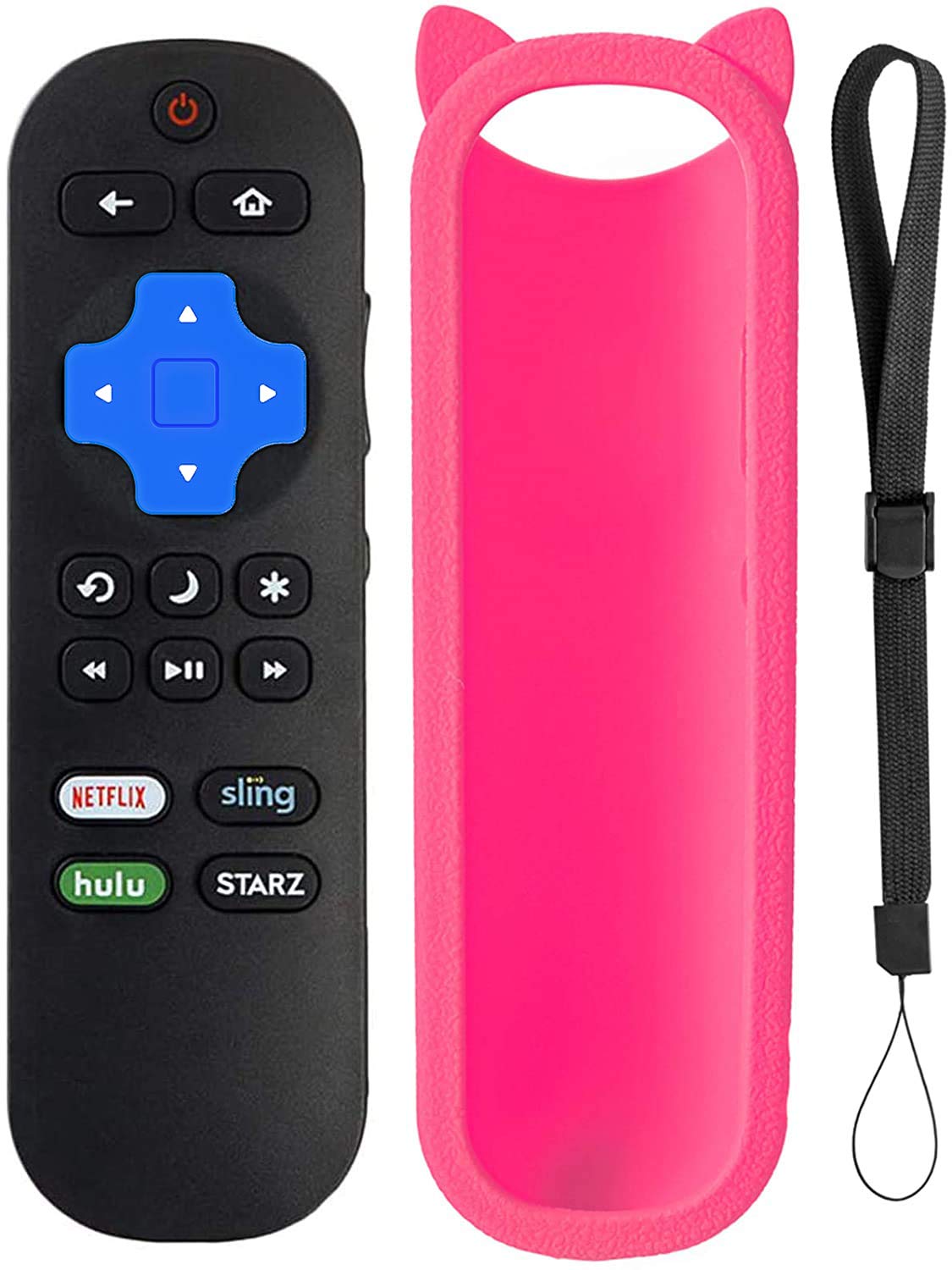 LC-RCRUS-18 Remote Control & Silicone Remote Case Cover for Sharp Roku TV LC-32LB591U LC-65LBU591U LC-43LBU591U