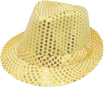 Western Sequin Fedora Hat Bling Dance Hats Shining Sequin Hat for Women man