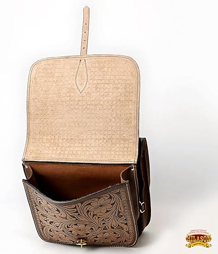 Vista 18 de HILASON Western Horse - Bolsa de sillín de cuero resistente y tradicional Bolsa de sillín Bolsa de sillín de caballo Bolsa de sillín