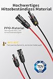 Câble Solaire 4mm²/6mm², Cable Panneau Solaire 1/2/3/5/8/10/12/15/18/20M, IP67 Étanche, Câble d'extension de Câble Solaire avec Connecteurs Mâles et Femelles pour Panneau Solaire(6mm² 5M) - 6