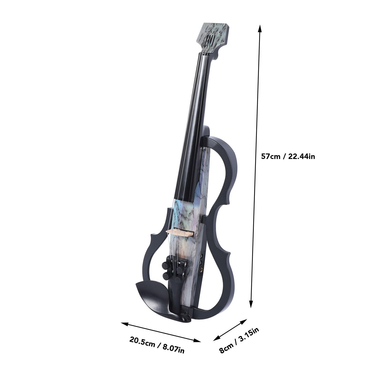 Professionelle Leise Elektrische Violine 4/4 Kohlefaser Violine Elektrische Geige Kit mit Tonabnehmer für Anfänger Erwachsene Jugendliche (Typ 1)