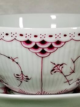 【未使用品】ロイヤルコペンハーゲン フルレース バーガンディ 約20cm 3枚 ROYAL COPENHAGEN】希少!!フルレースバーガンディが入荷しました