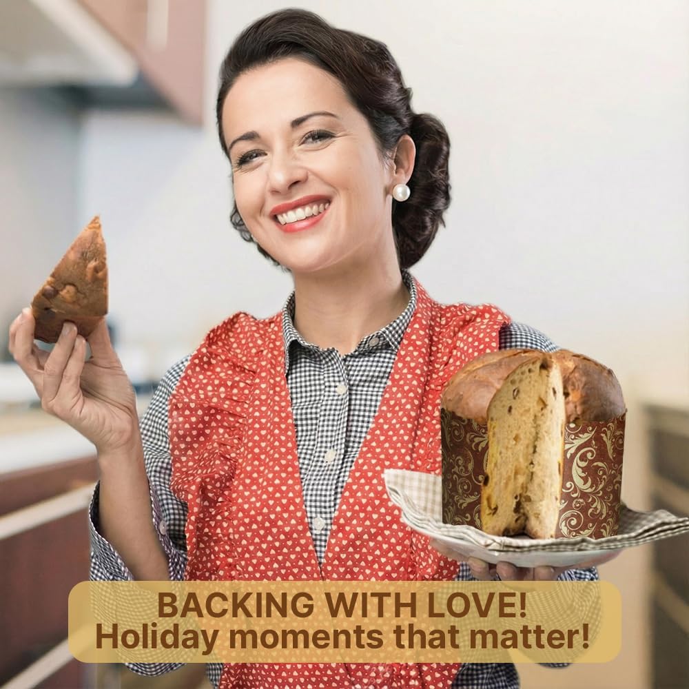 Panettone-Papierform, groß, 540 ml, 12 Stück, Paska Osterbrotformen, Brot, Papierform, Panettone, Braun, antihaftbeschichtet, Panettone-Papier-Backformen