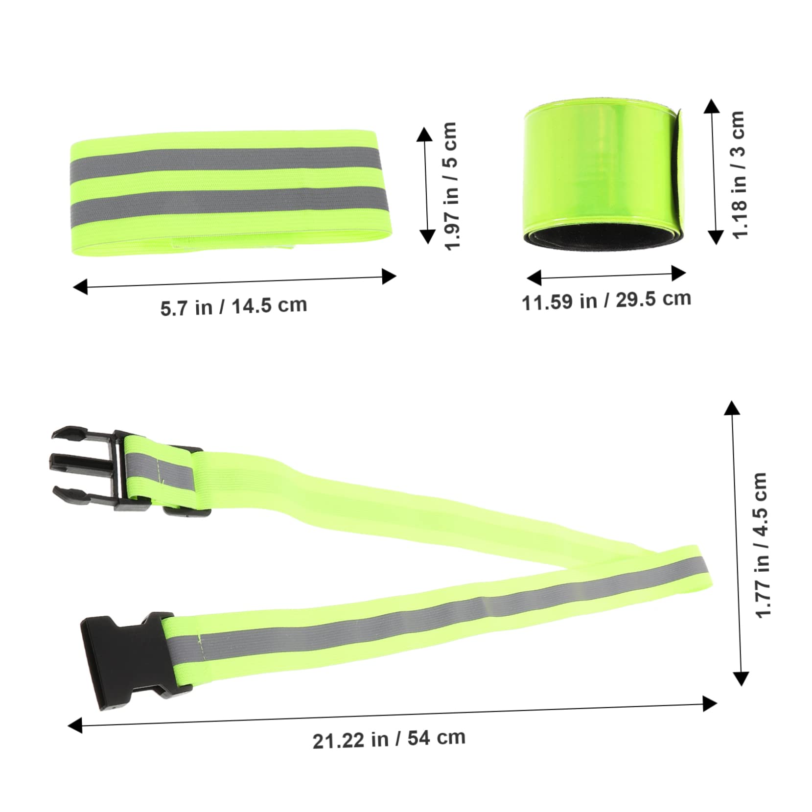 BESPORTBLE 3 Set di Fascia da Braccio Riflettente Ad Alta visibilità per La Corsa Notturna Fascia Elastica di Sicurezza Regolabile