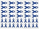40 Dark Blue Ribbon Temporary Tattoos: Colon Cancer Awareness Tattoo