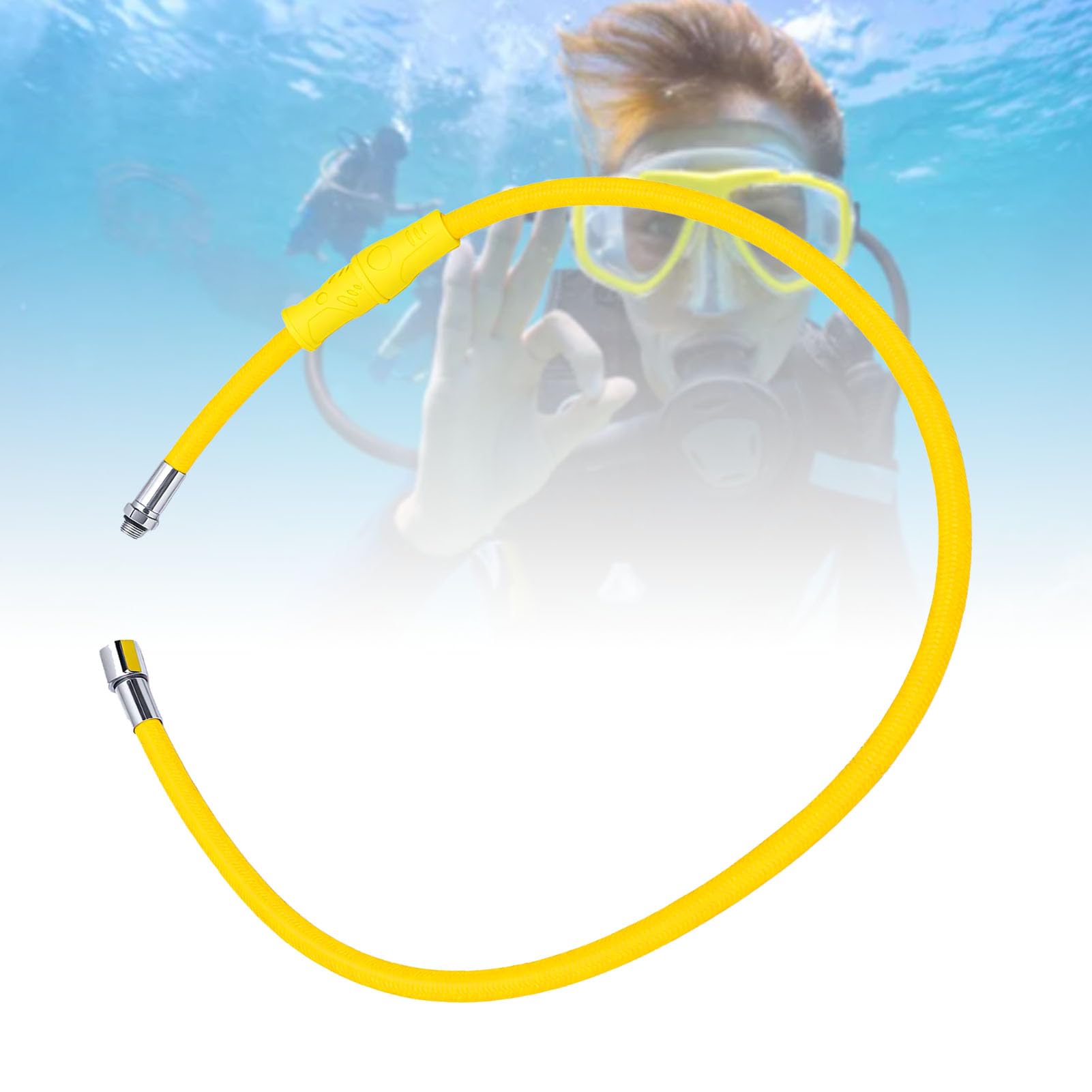 Tubo Flessibile per Immersioni Subacquee a Bassa Pressione 350 Psi | Costruzione in Aramide e Nylon, Resistenti All'acqua di Mare, Connettori Maschio-femmina, Attrezzatura GAV, Accessori per