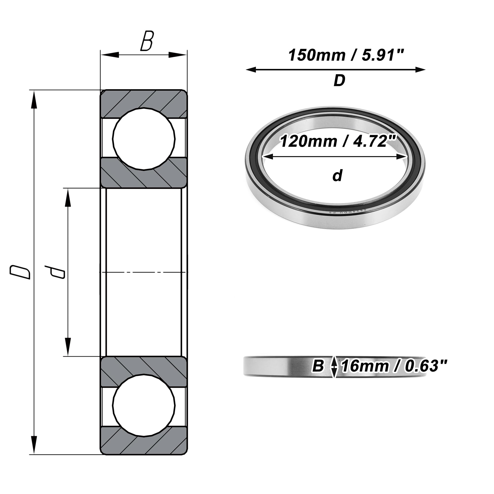 A ABSOPRO 6824DD Roulement À Billes Gorge Profonde P5 Pour Skateboard