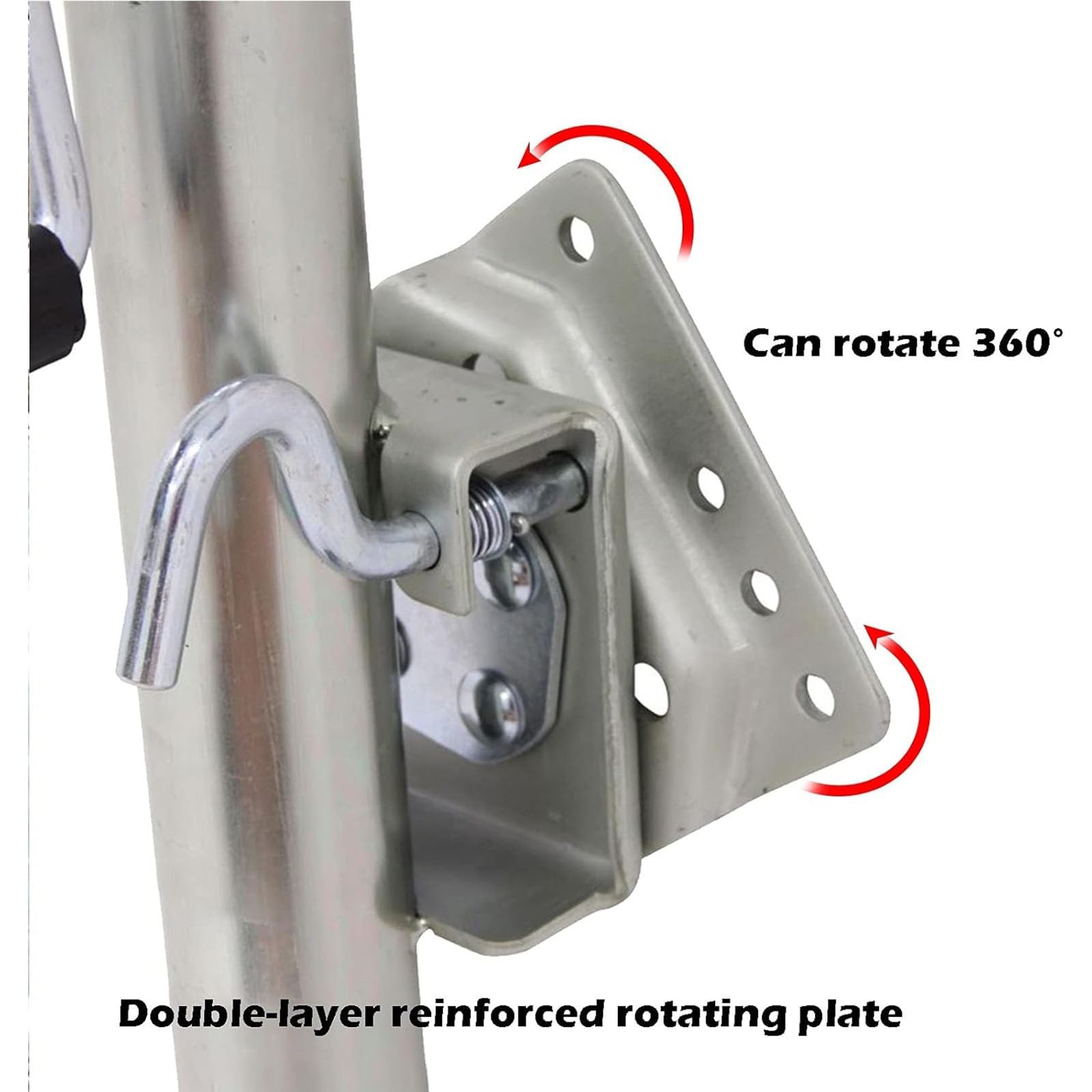 Soporte De Rueda Guía Plegable De Acero Galvanizado - Rueda Jockey De Remolque, con Ruedas Dobles De 6", Gato De Lengüeta Giratorio Atornillado, Elevación De 10", 1500 Libras/para Caravanas