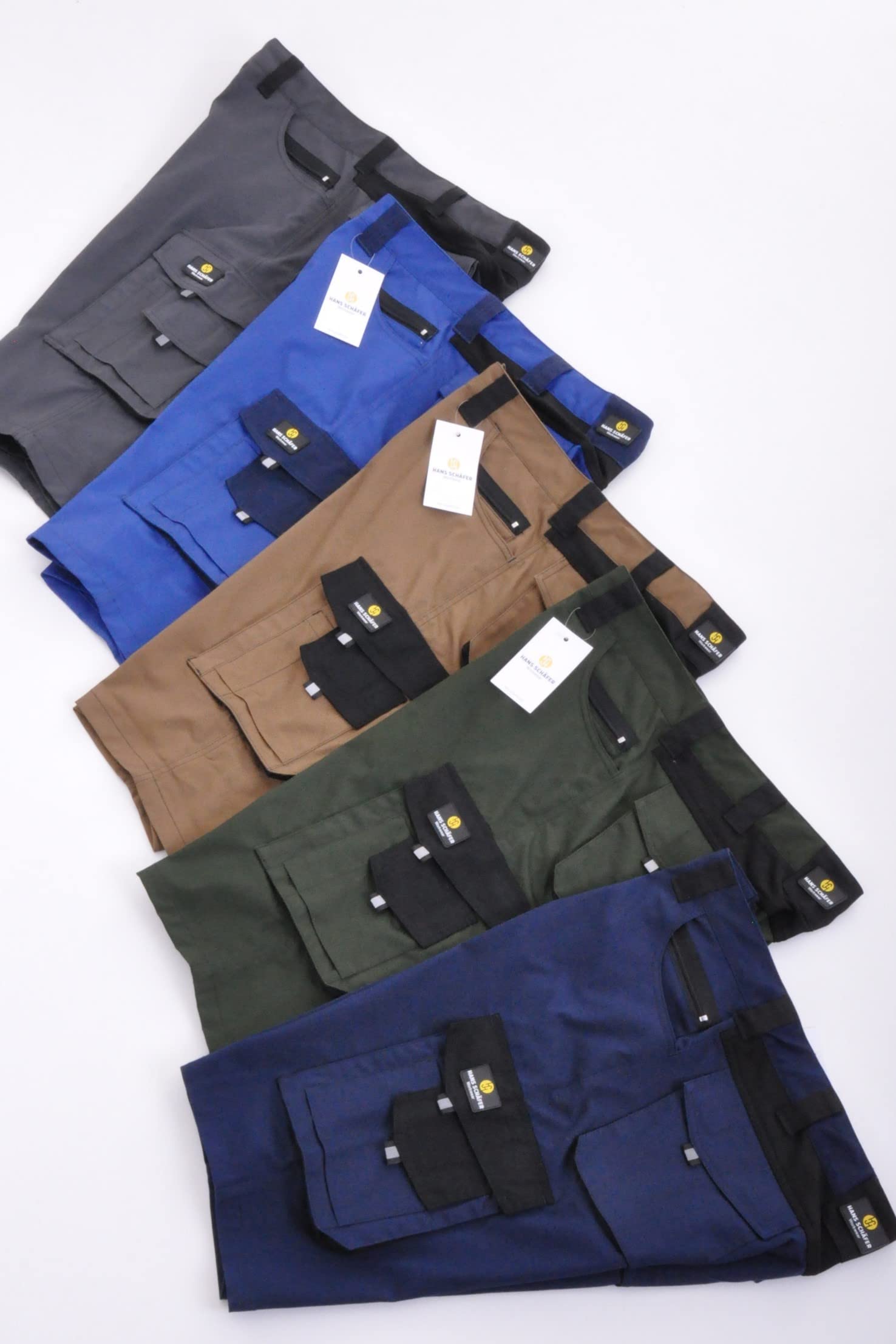 HSW Professional - Pantaloni corti da lavoro da uomo, pantaloncini da lavoro, pantaloncini da uomo, bermuda con tasche per attrezzi, abbigliamento da lavoro estivo di alta