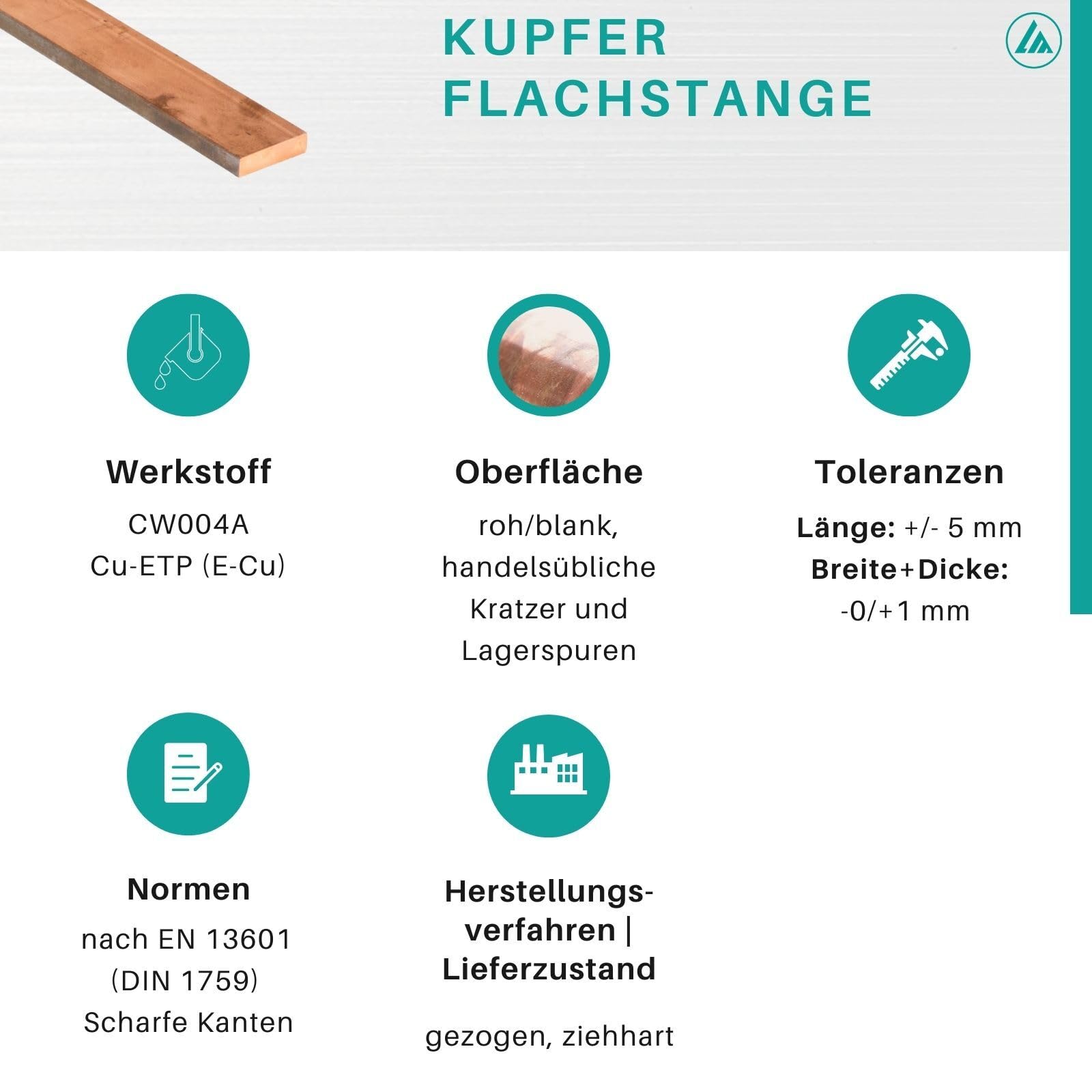 Barra Piatta In Rame - CU-ETP - Bronmetal