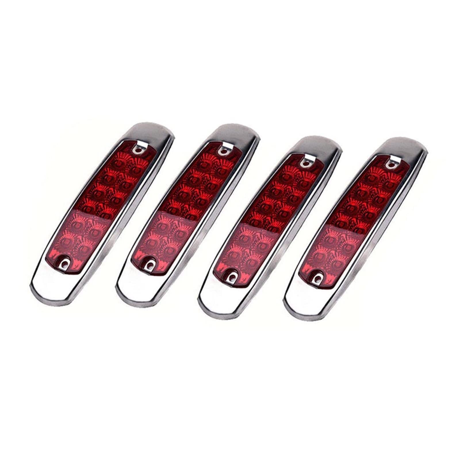 Fendinebbia 4 Pcs Luce Di Posizione Laterale Rossa 12LED Luci Di Ingombro Rosse Lampada Del Rimorchio A Forma Di Pesce Per Camion ATV 4x4 Veicoli Fuoristrada