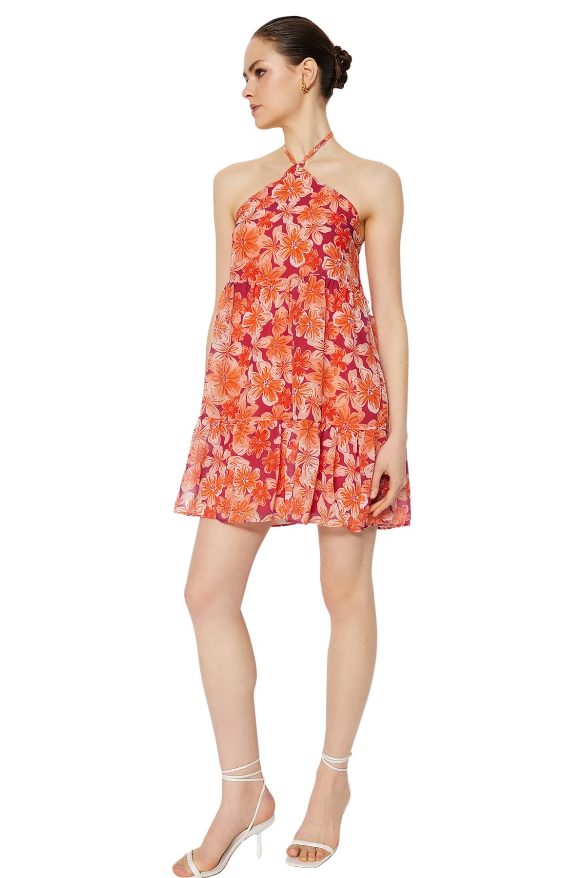 Trendyol Women's Orange Shift Regular Fit Woven Dress,,36