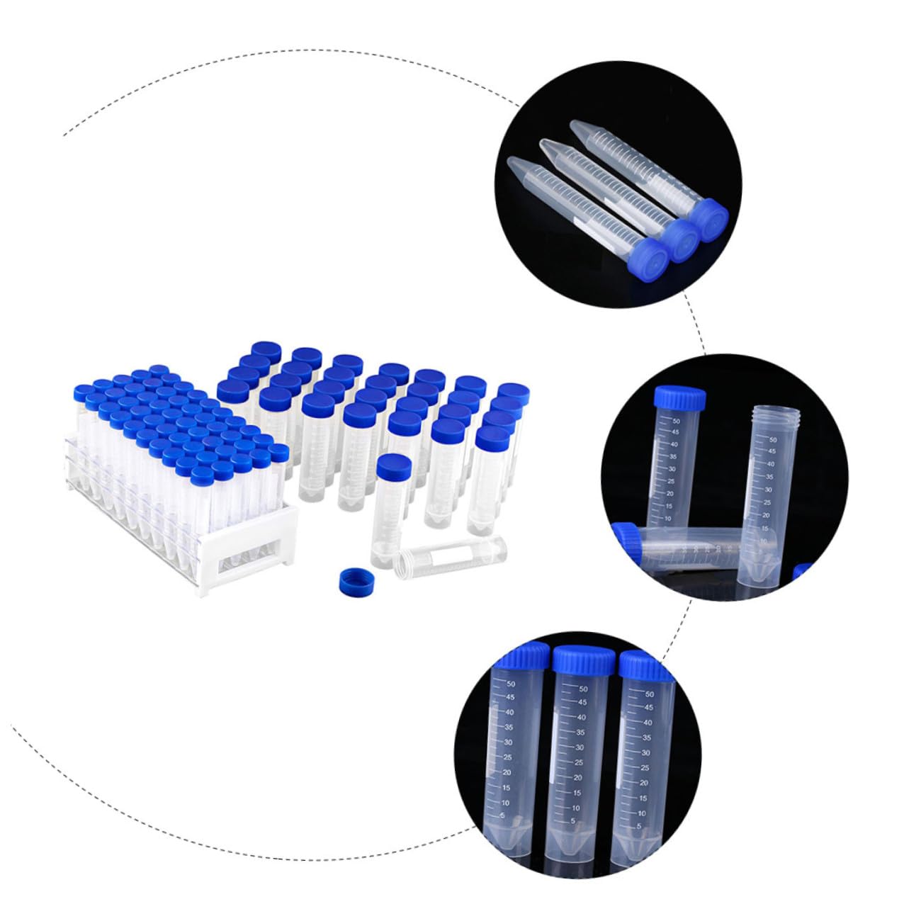 Ciieeo 81piezas Tubos De Centrífuga Desechables De Plástico De Tubos De Ensayo Con Tapa Para Experimentos Científicos Laboratorio