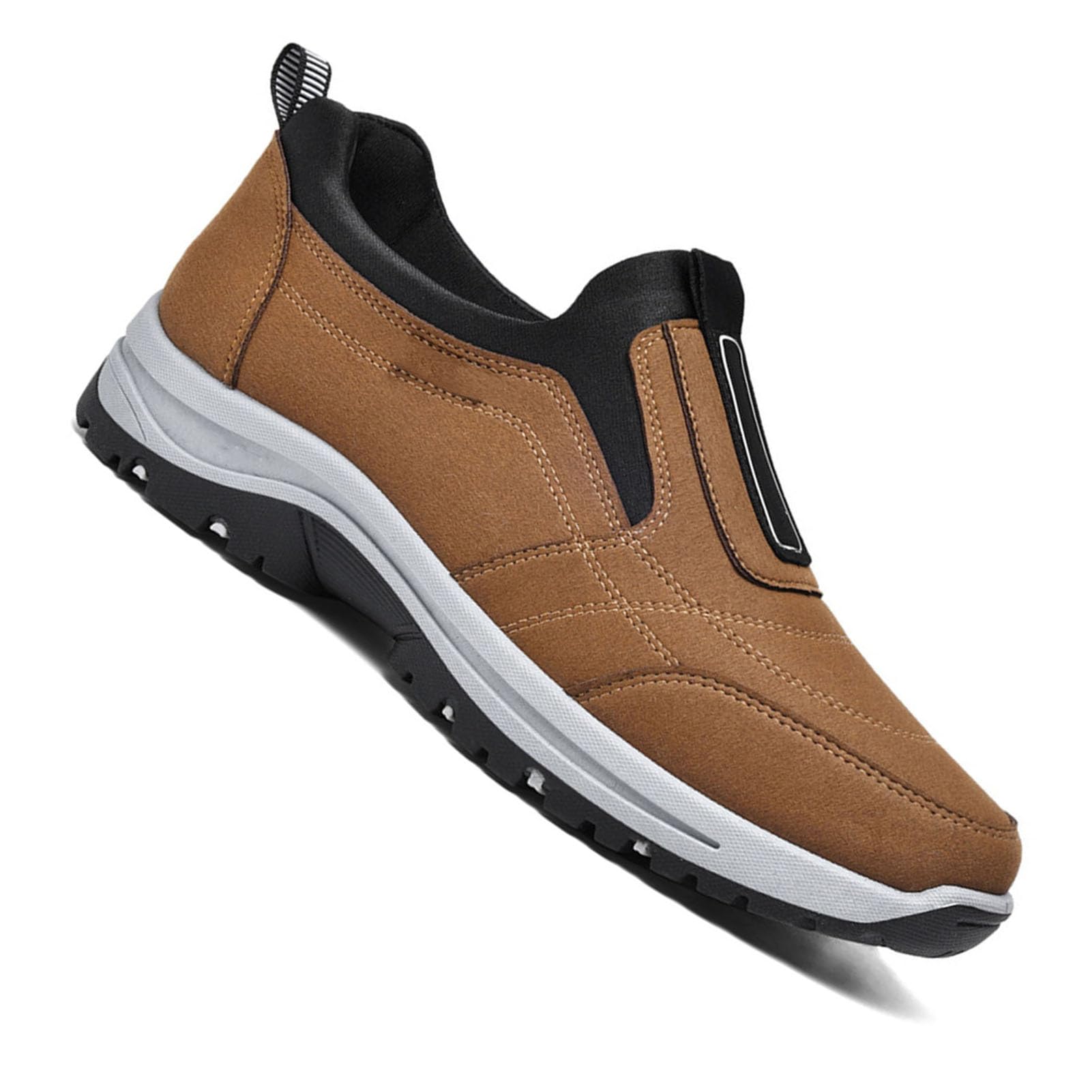 Aocase Walking Shoes For Men Slip On Sneakers Medical Shoes For Swollen Feet Men Outdoor Hiking Orthopedic Shoes For Trekking Hiking Walking Outdoor Sports Training Shoes,Brown,43/265mm