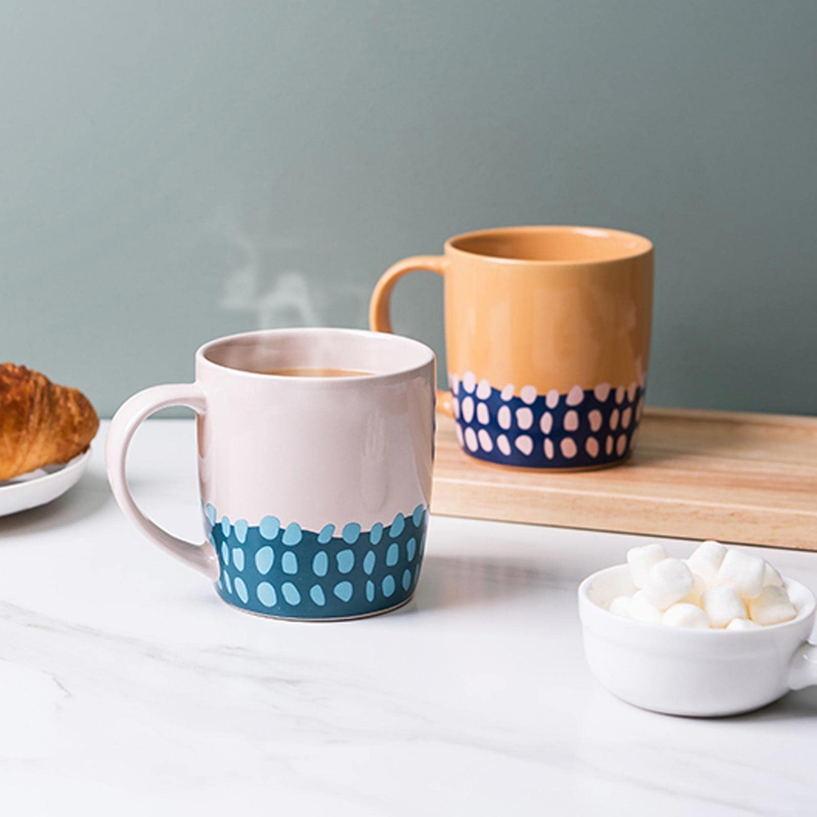 Taza de café, Taza de té, Taza para el hogar, Taza de Porcelana, Taza de Agua, Taza para Beber en la Oficina, Taza de Desayuno, Taza de café, 11.2 oz (A)