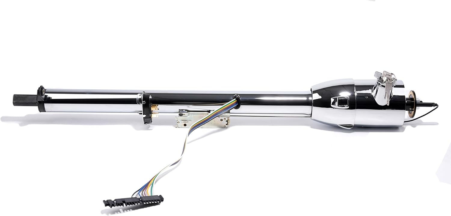 ND 32" Auto Column Shift Tilt Steering Column with Key & Wheel Adapter Chrome