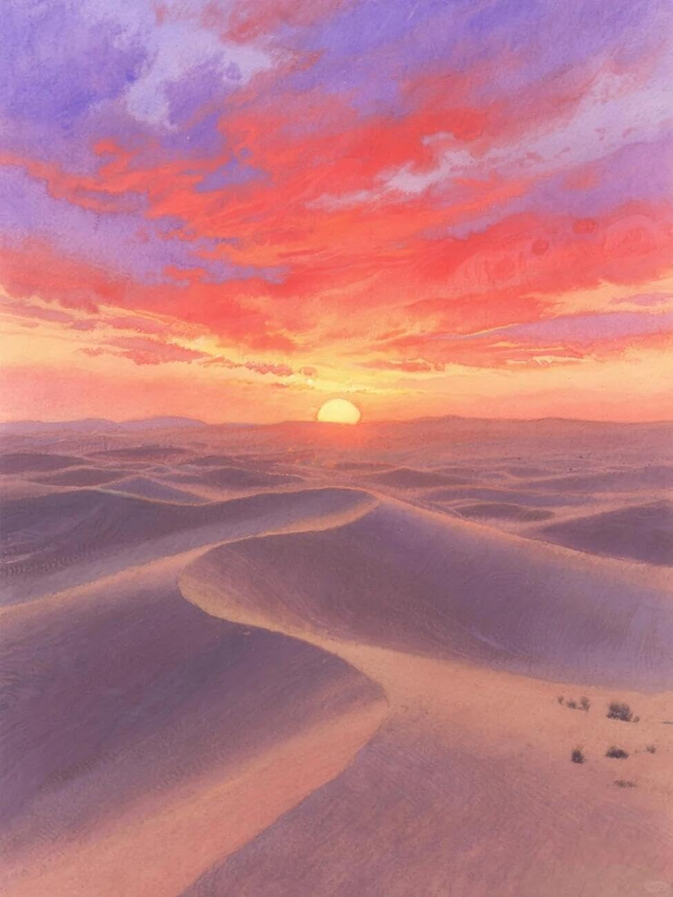 Henypt 14CT Punto De Cruz Kit Completo Para Principiantes Paisaje Del Amanecer En El Desierto Bordado En Cruz Completo Con Hilo Y Tela Impreso Para Adultos Niños Principiantes 80x100cm