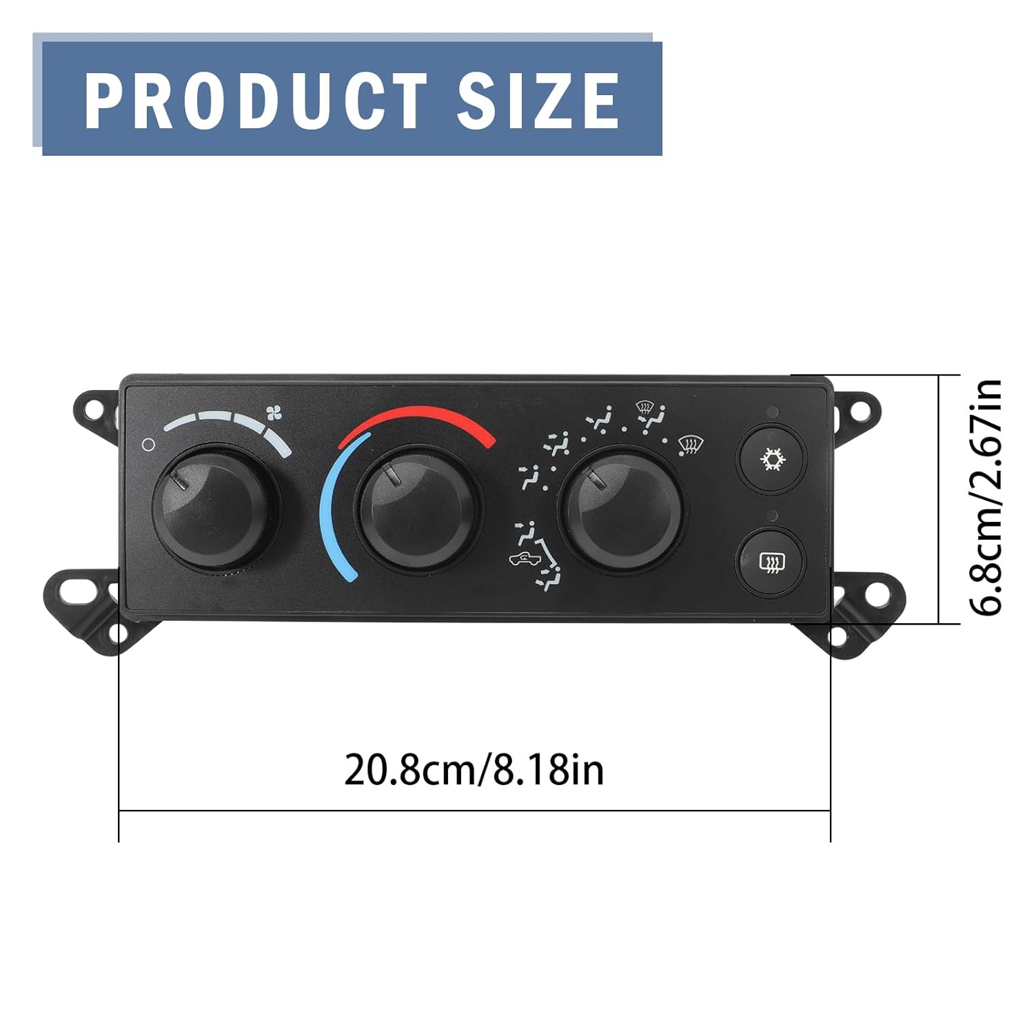 P55056569AC Front A/C Heater Climate Control Module Fits for 2006-2008 Ram 1500 2500 3500, 2008-2011 Dakota Replace P55056569AD, 55057079AB, 55056569AE