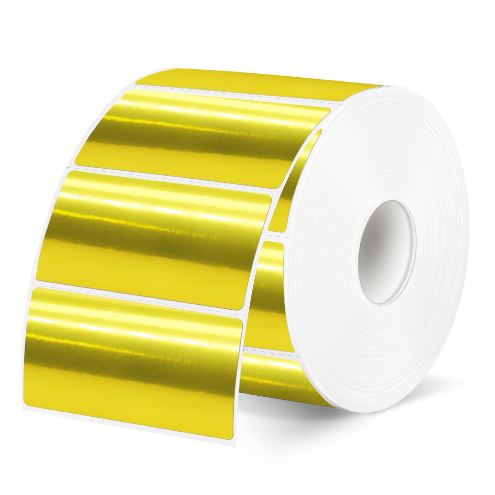 2x1 Inch Thermal Labels, Holographic Gold Thermal Printer Stickers, Waterproof Self-Adhesive Shipping Label Printer Sticker for Barcode, Name, Address