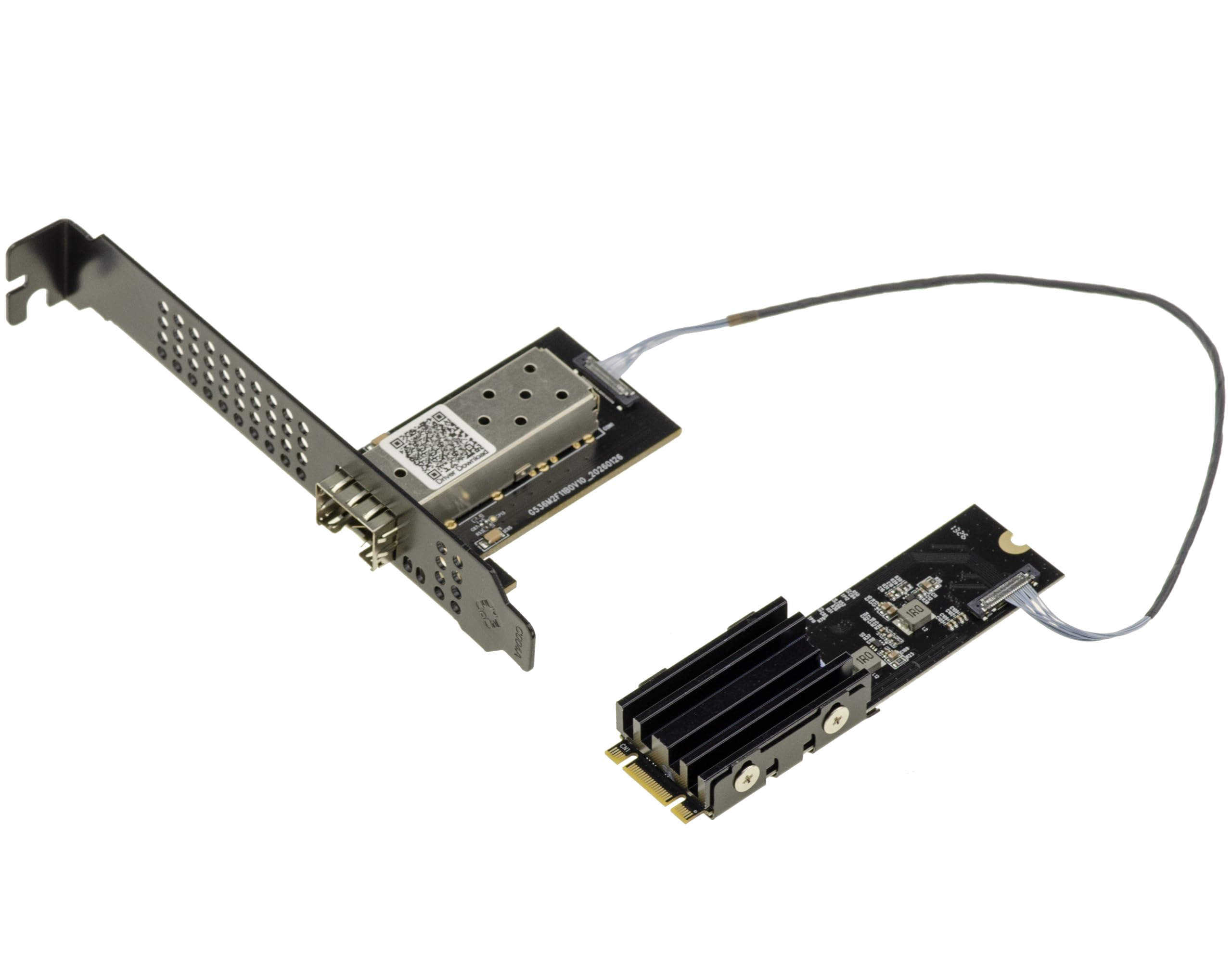 KALEA-INFORMATIQUE Scheda di rete M2 B+M Key SFP+ 10G PCIe 3.0 x2 RTL8127ATF | Chipset a basso consumo, riscaldatore molto basso, adatto per installazioni poco ventilate