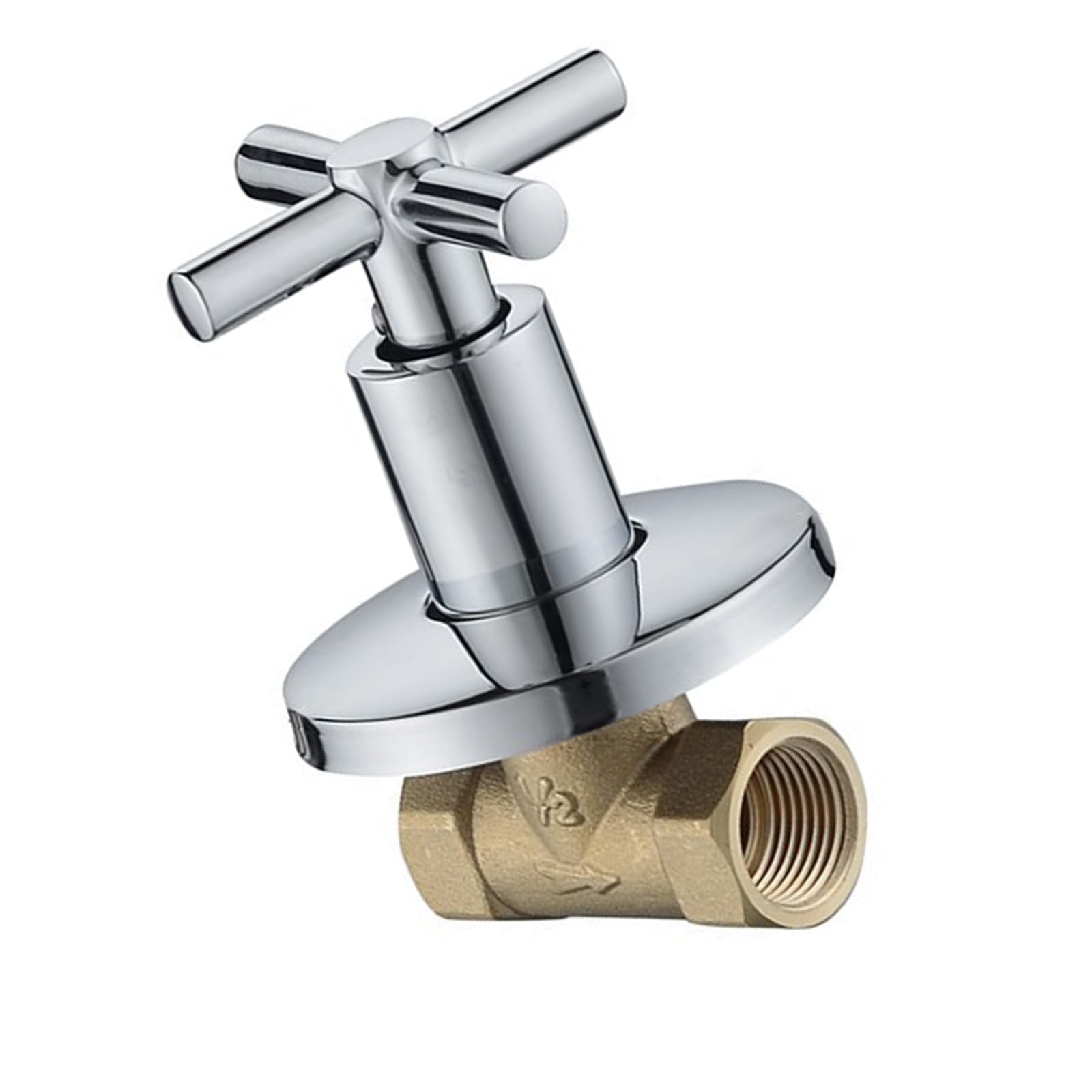 Msioytog D Bathroom Shower Brass Junction Water Flows Control Valves Straight Shuts-Off Angles Valves Bath Water Tap Accessory Shower Regulator