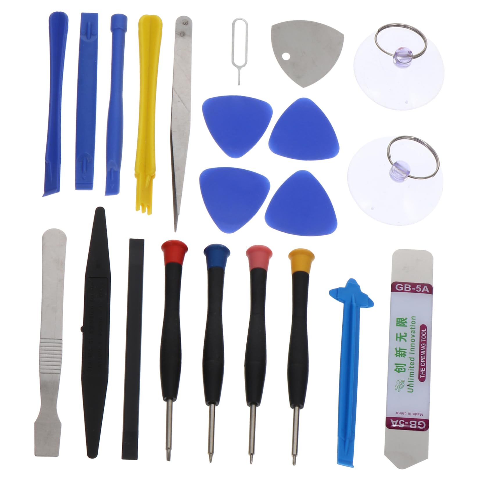 COLLBATH 1Set Mobile Phone Screen Repair Tool Kit Multi Functional Opening Pry Tools for Tablets Electronics Includes Screwdrivers Picks Suction Cups Tweezers