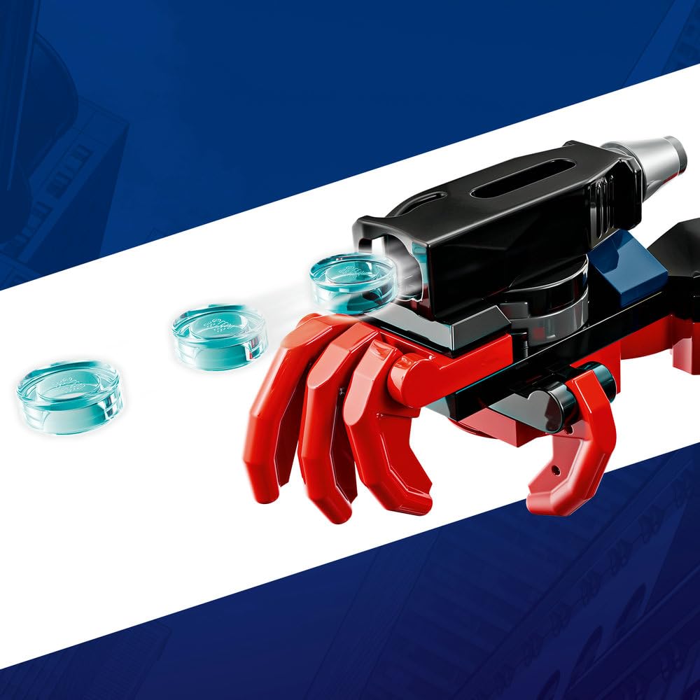 LEGO | Marvel Miles Morales kontra Spider-Man 2099 76337 | Ruchomy robot, zabawka dla 6-latka, prezent dla fana Spider-Mana, zestaw klocków dla chłopca i dziewczynki, 135 elementów