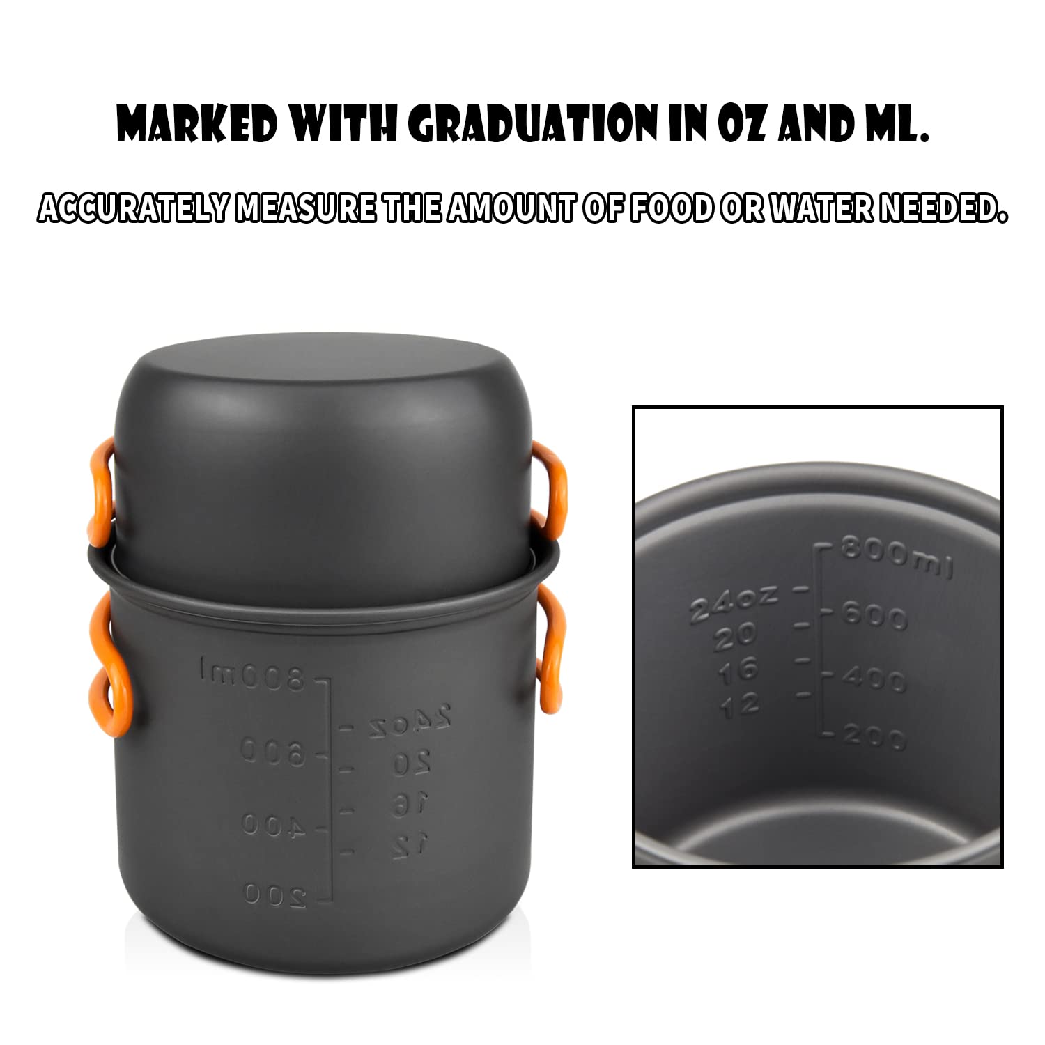 Tentock Batterie de Cuisine en Aluminium de Camping, Ustensiles de Cuisine Ultralégers en Plein Air Camping Ensemble Casserole et Pot pour Pique-Nique Randonnée Pêche Voyager