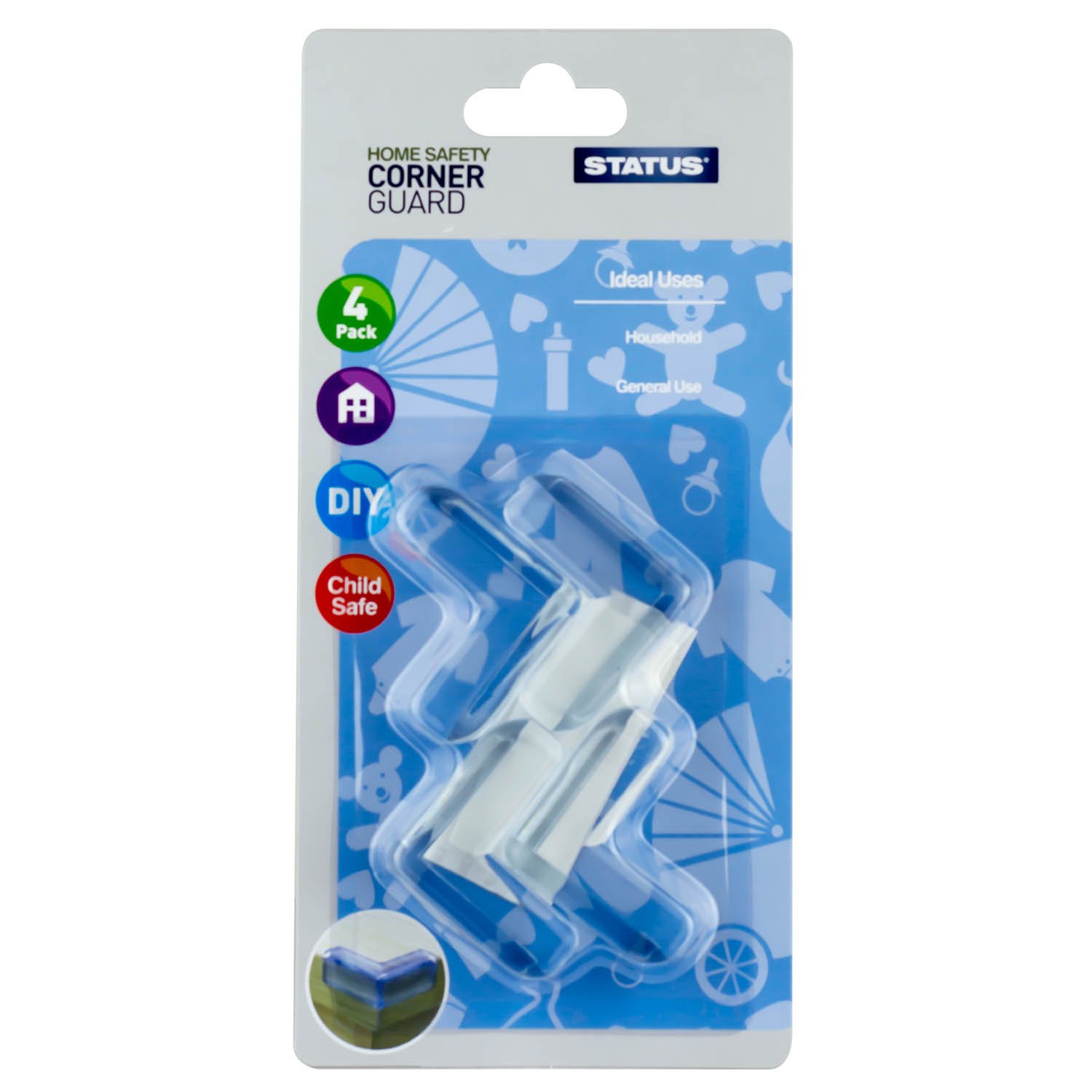 Status Pack of 4 Baby Child L Shape Corner Safety Guards