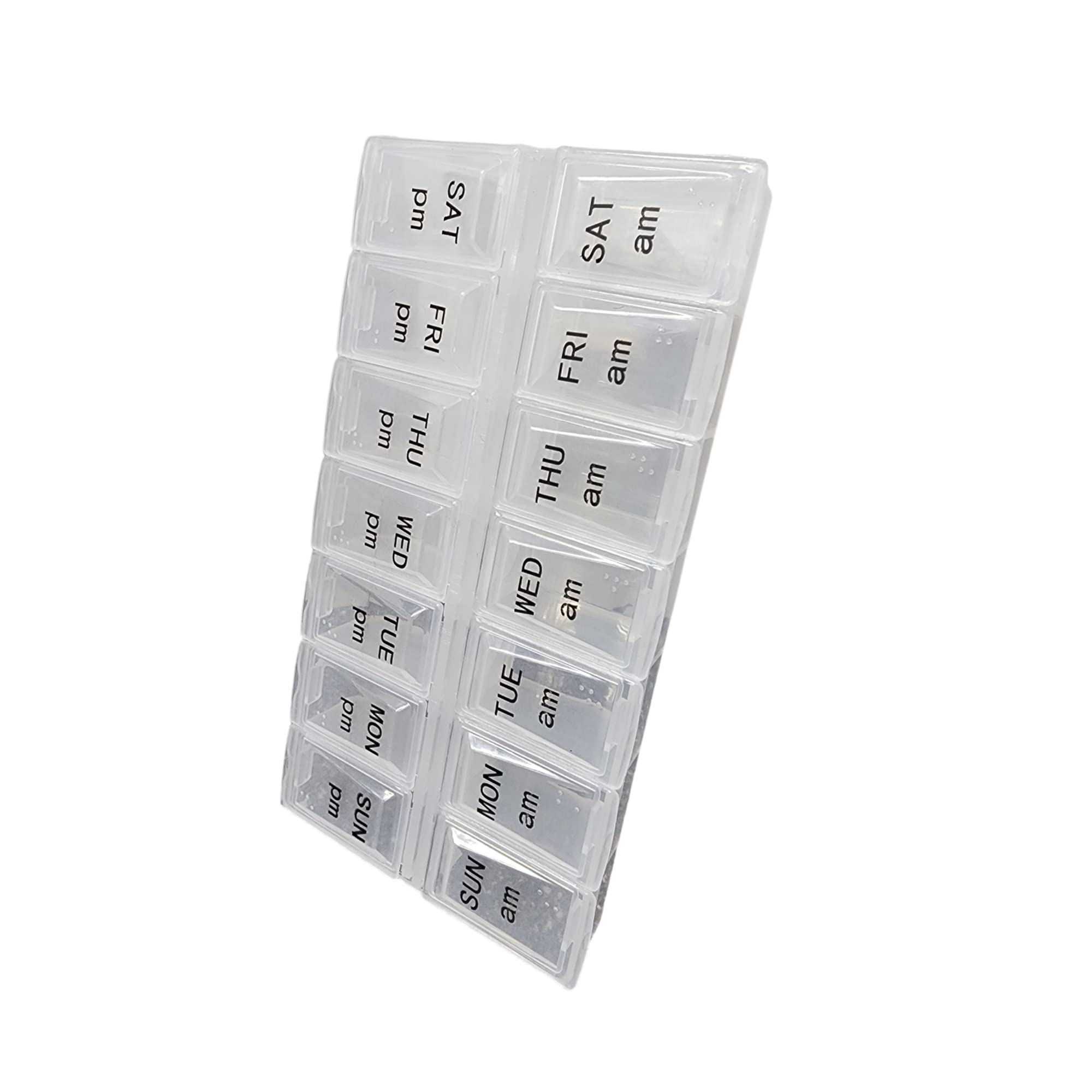 Twice a Day Pill Organizer Weekly AM PM Pill Container 48 - Separate Morning Night Medication or Vitamins