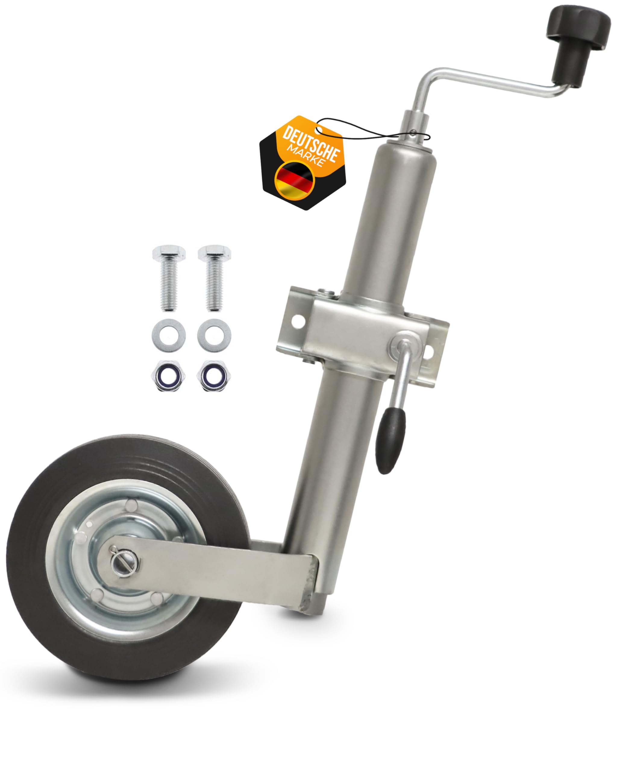 The Drive | Stützrad 150kg | für PKW Anhänger | Ø 48mm mit Klemmhalter | inkl. Anbausatz